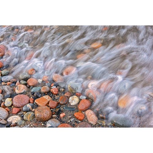 Canada-Ontario-Marathon Rocks and driftwood on Pebble Lake Superiors Beach